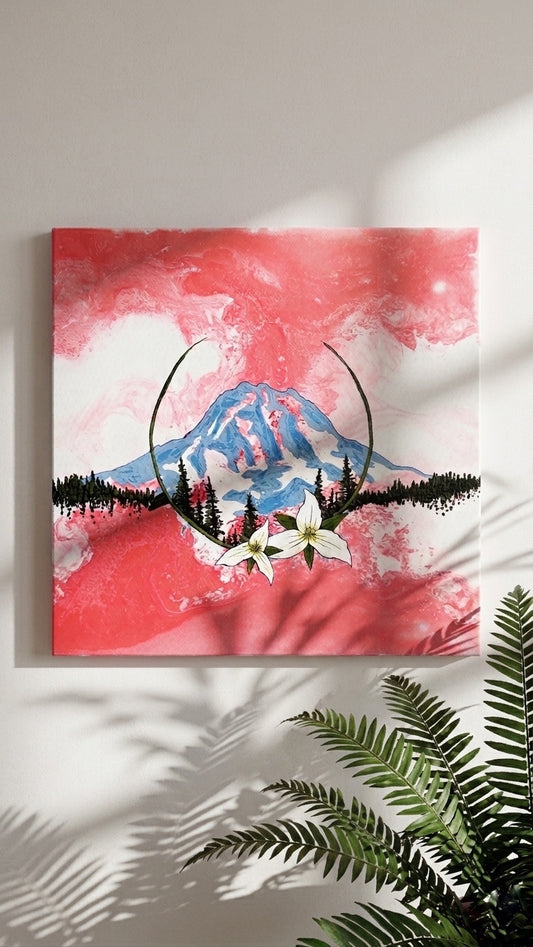 Trillium Joy, original acrylic on canvas 24 x 24 inches