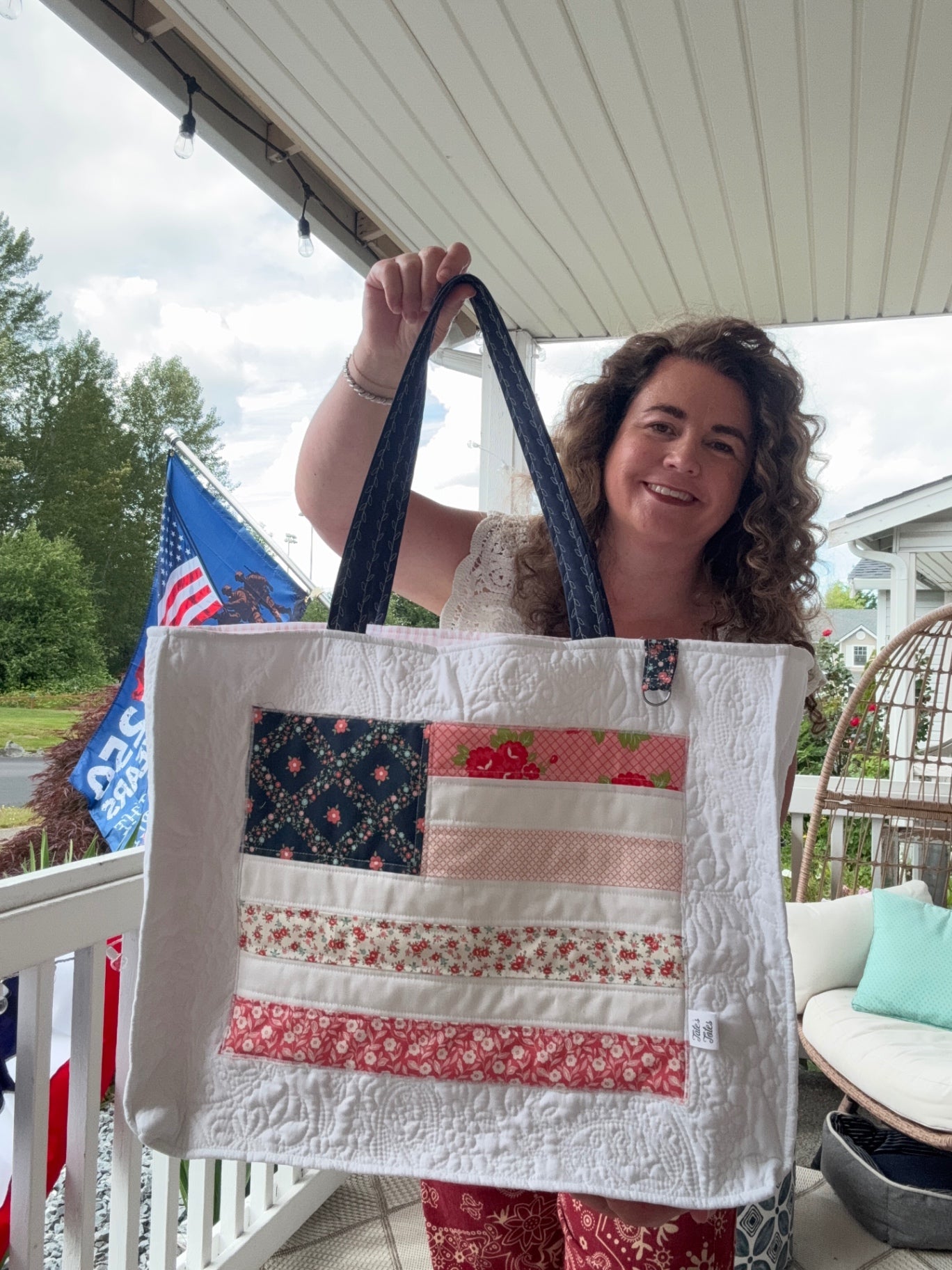Celebration Quilted Flag Tote