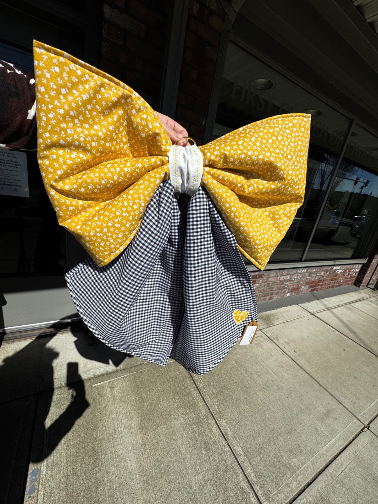  Large Yellow and Black/White Bow 