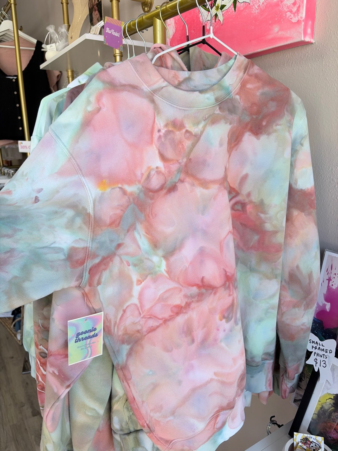 goonie threads hoodie XL sageblush