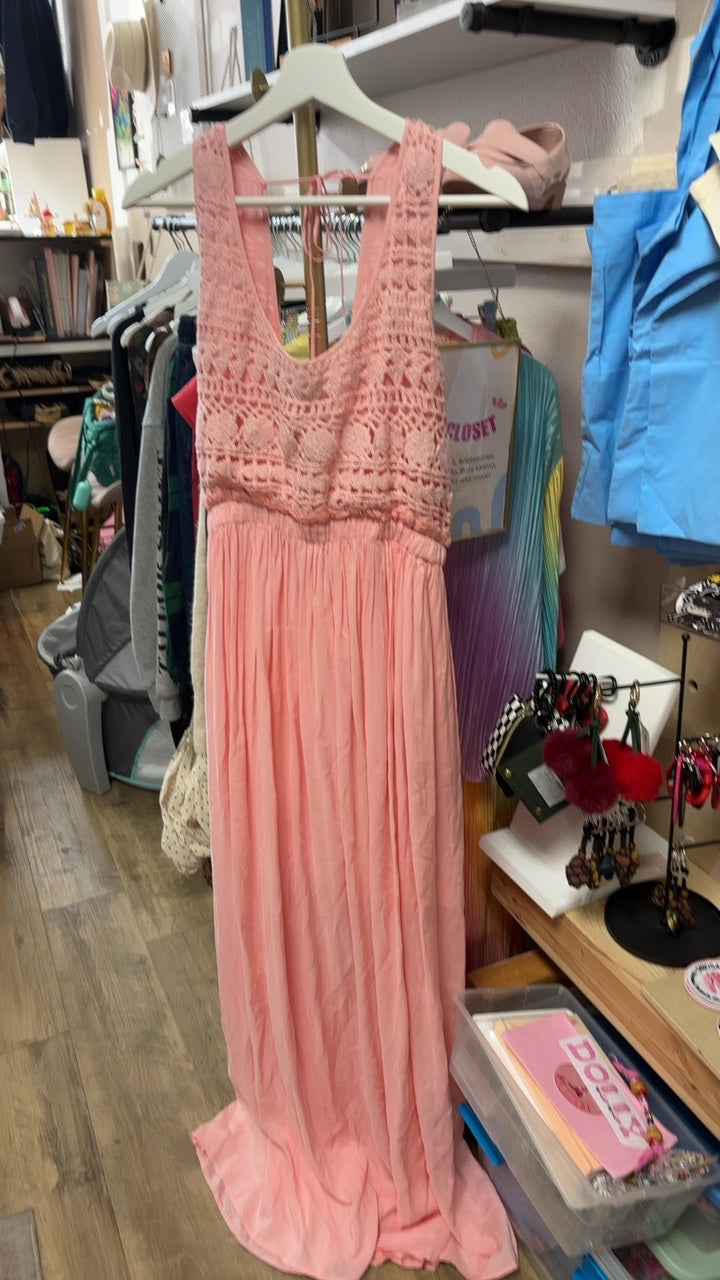 Crochet Top Pink Dress