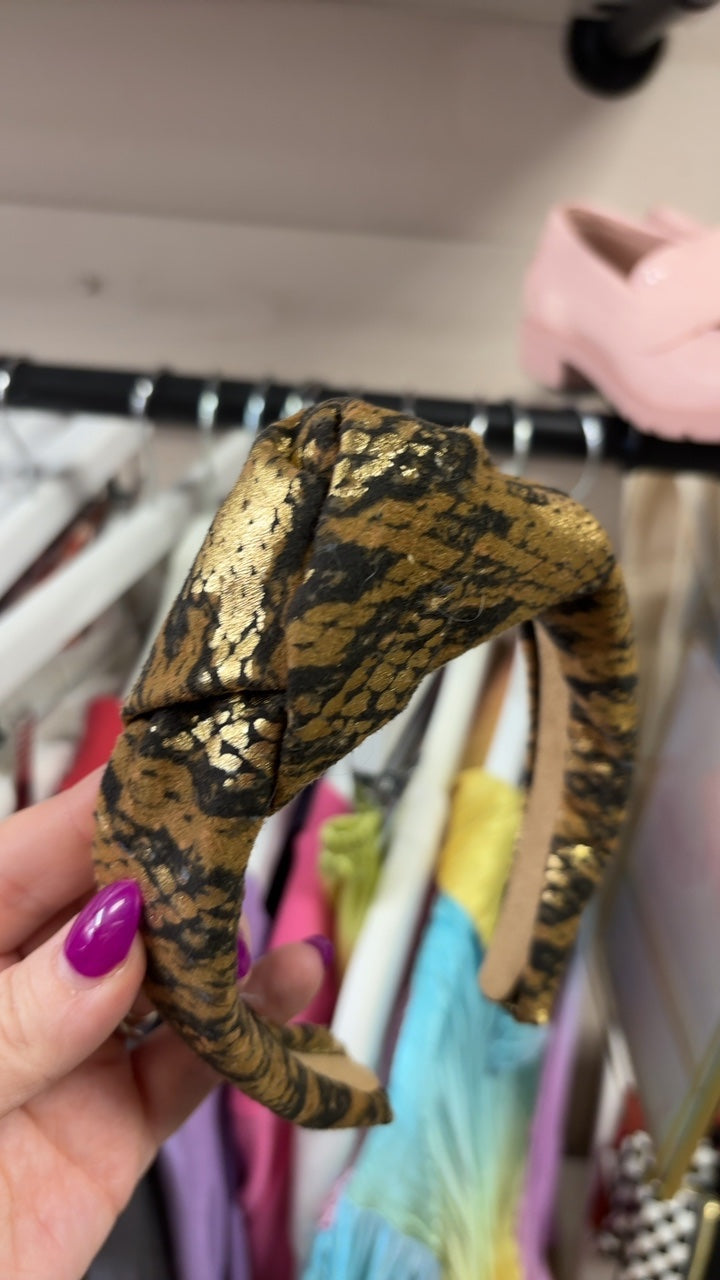Knot headband snake print 