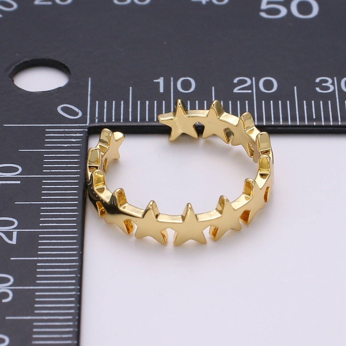Gold Celestial Star Ring Open Ring for Statement Ring Stacking Jewelry Size 5.5 Ring 24k Gold Filled Ring R332