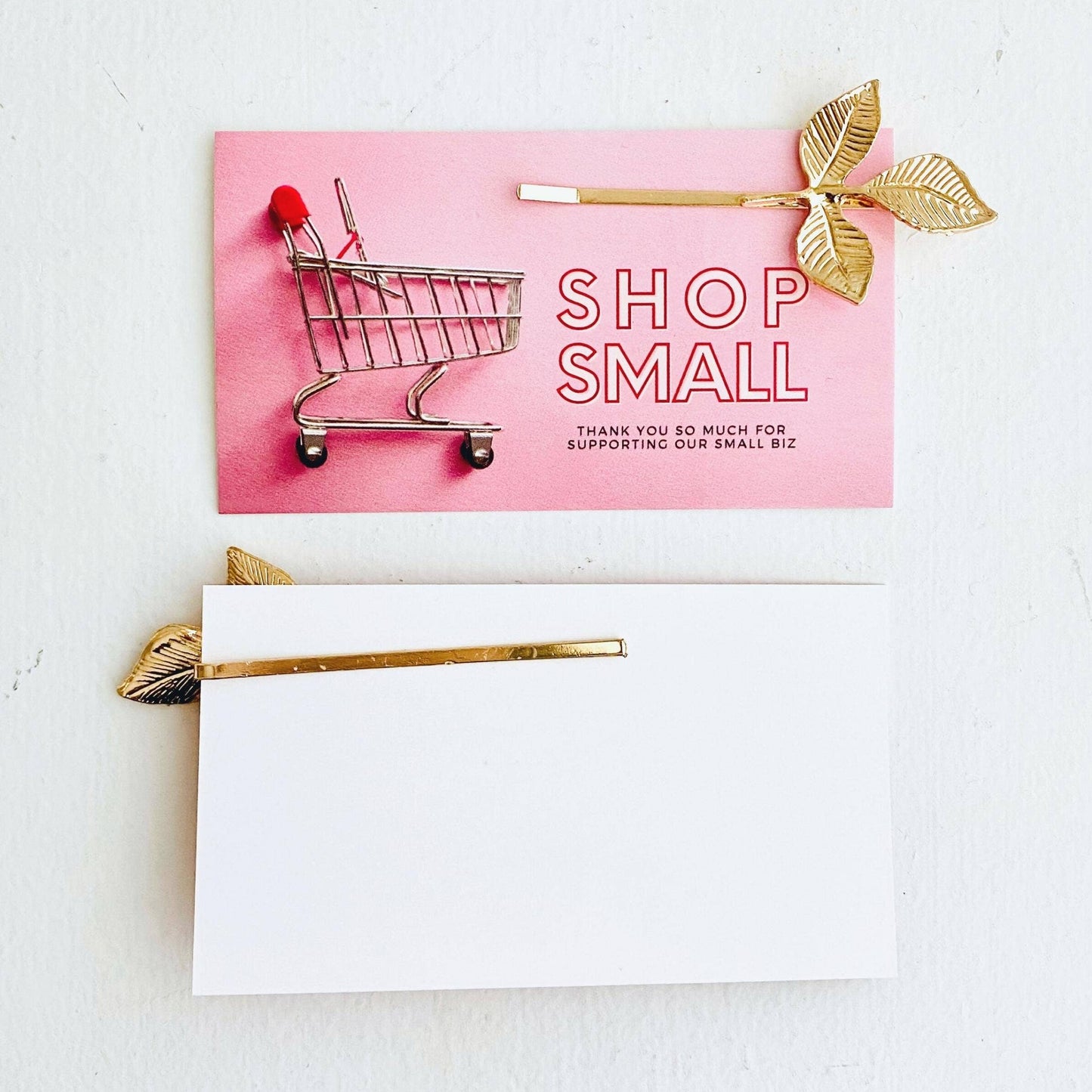 Thank You Gifts Gold Leaf Hair Clip | SHOP SMALL Card