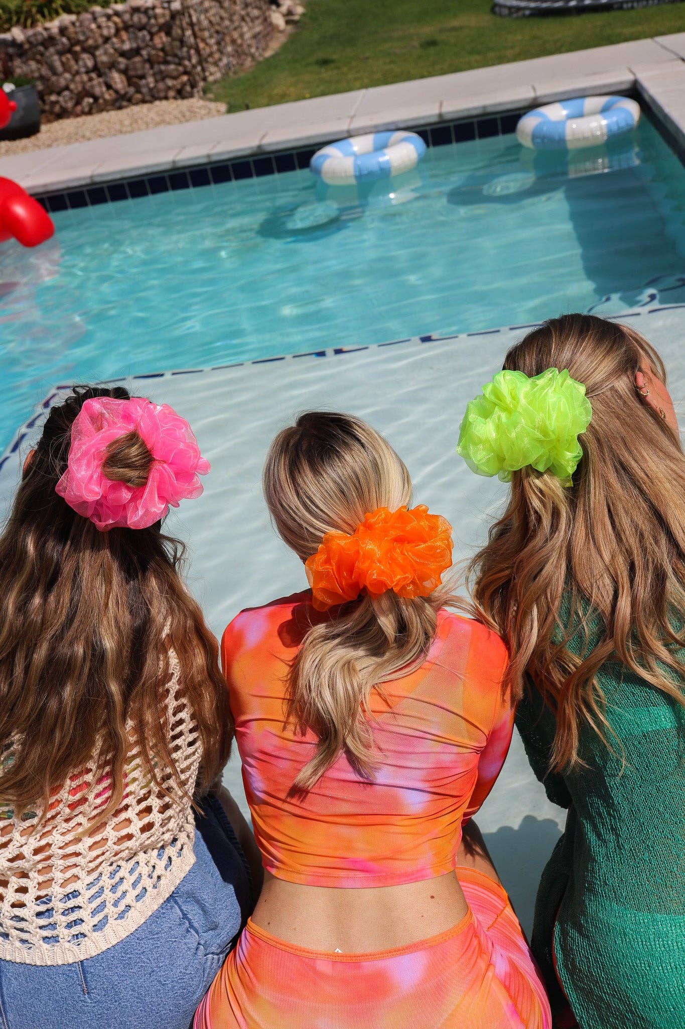 NEON JUMBO ORGANZA SCRUNCHIES