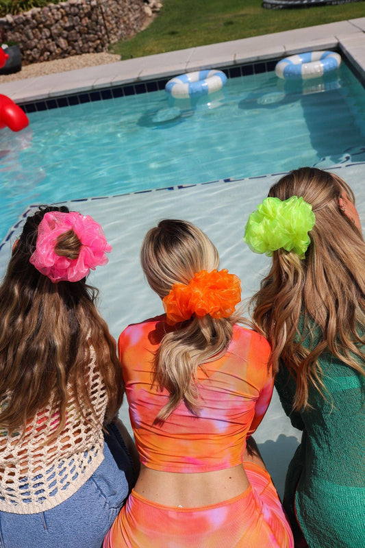 NEON JUMBO ORGANZA SCRUNCHIES
