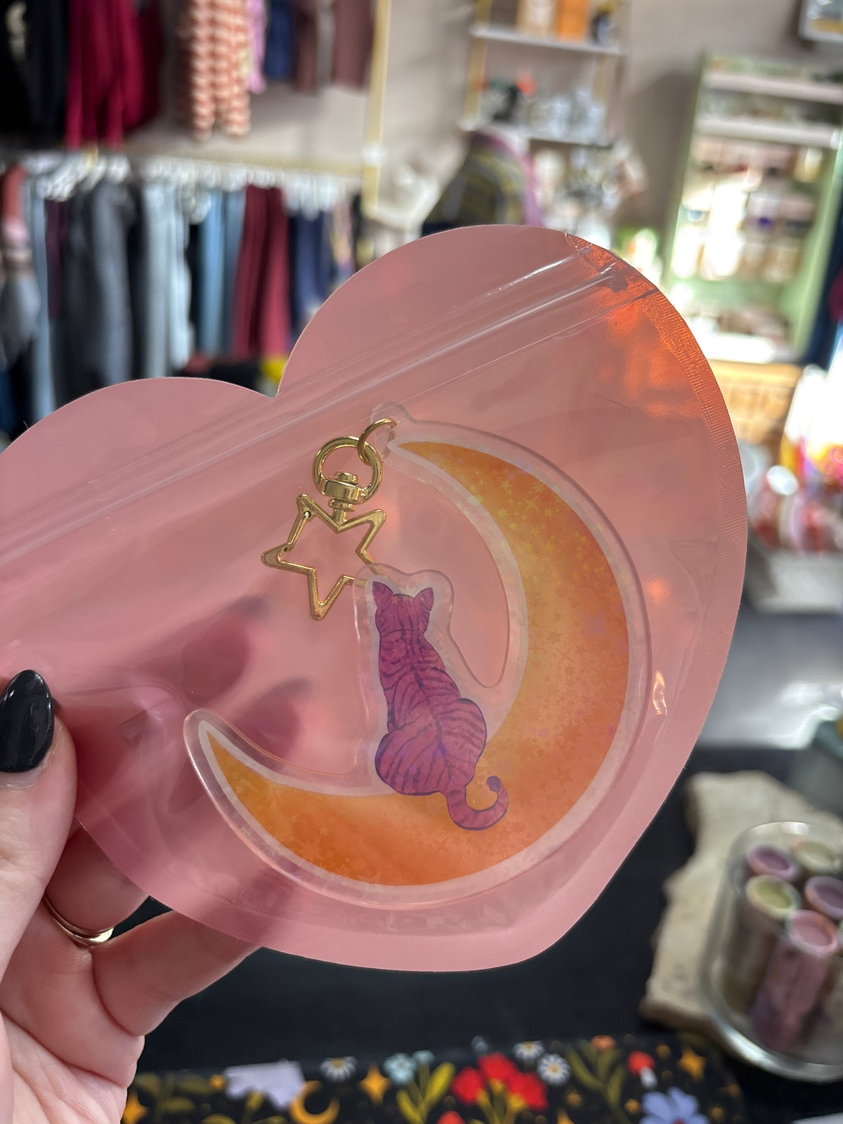 Cat Moon Keychain