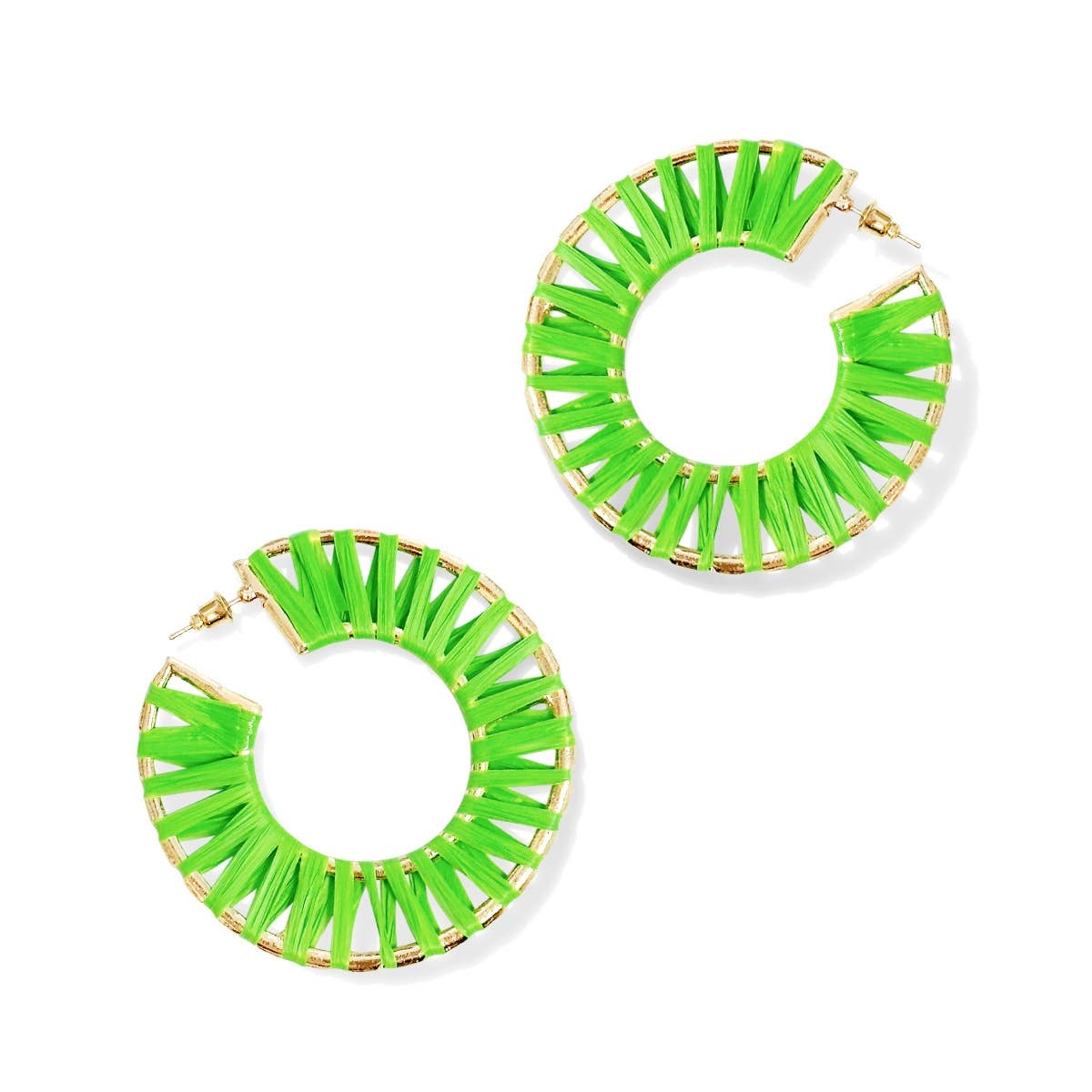 Green Raffia Georgia Earrings
