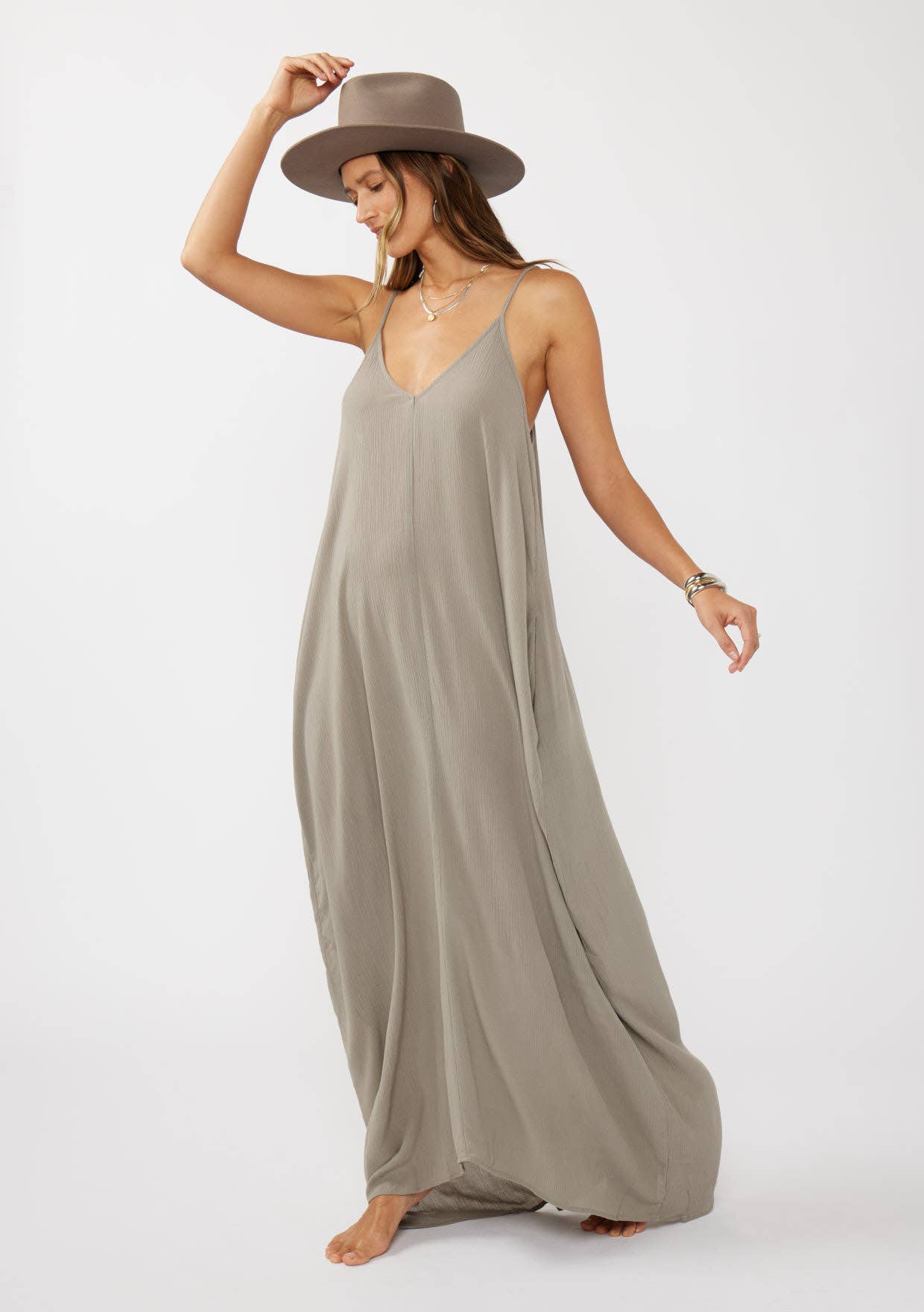 The Original V-Neck Cocoon Maxi Dress with Pockets