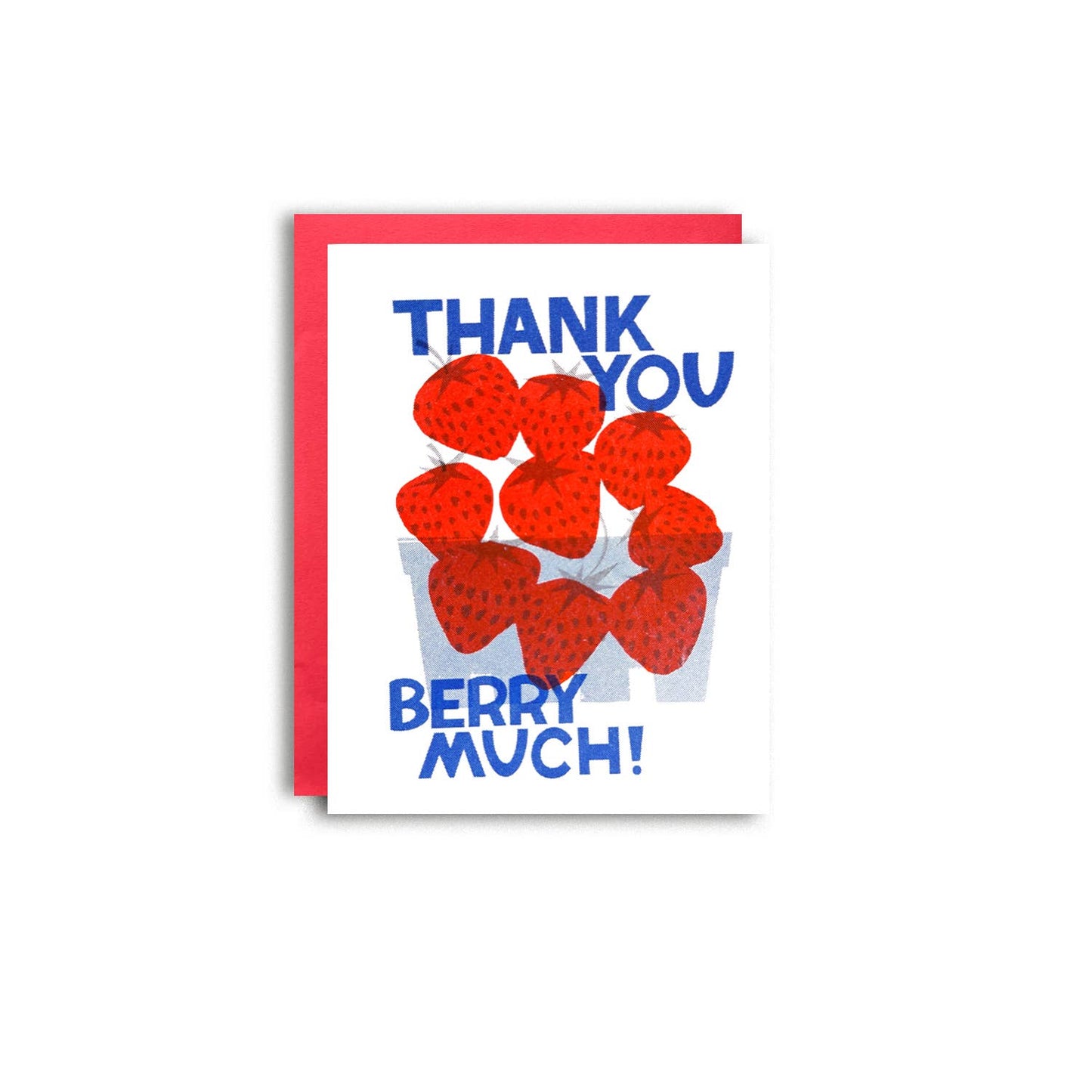 Thank you Berry Much Risograph Strawberry Card
