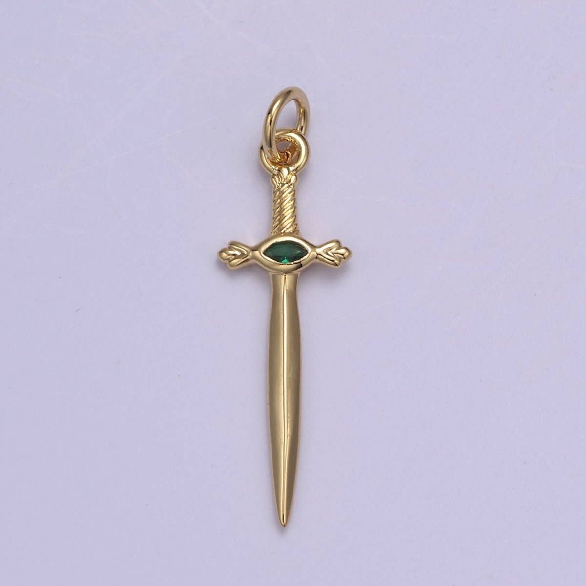 Dainty Dagger Pendant, CZ Sword Knife pendant for Bracelet Earring Necklace 24k Gold Filled Jewelry N-811 - N-814