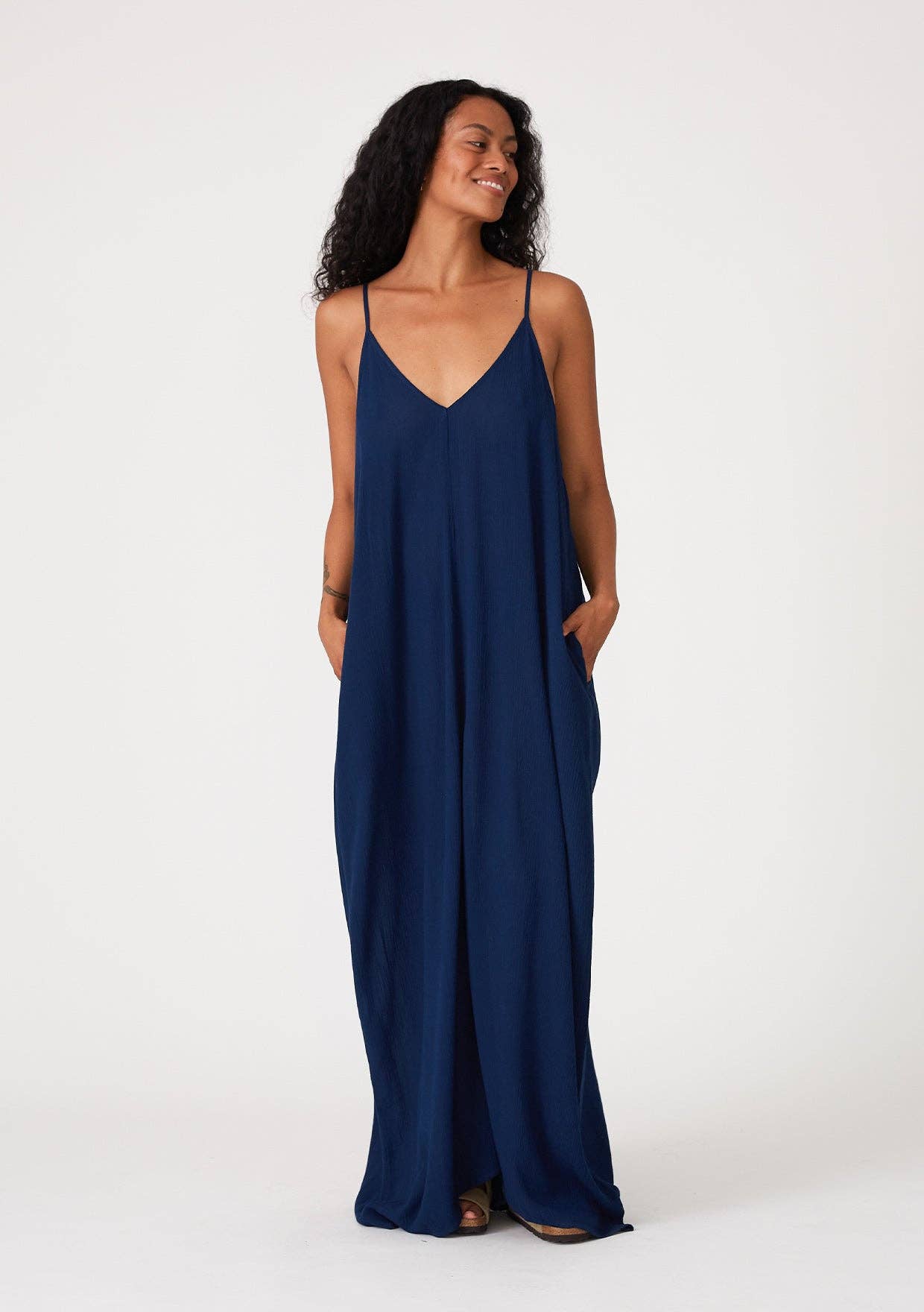 The Original V-Neck Cocoon Maxi Dress with Pockets