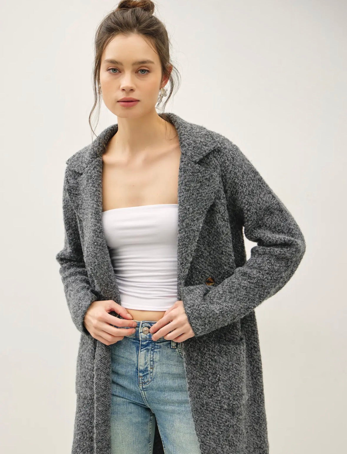 Collard Wool Blend Coatigan