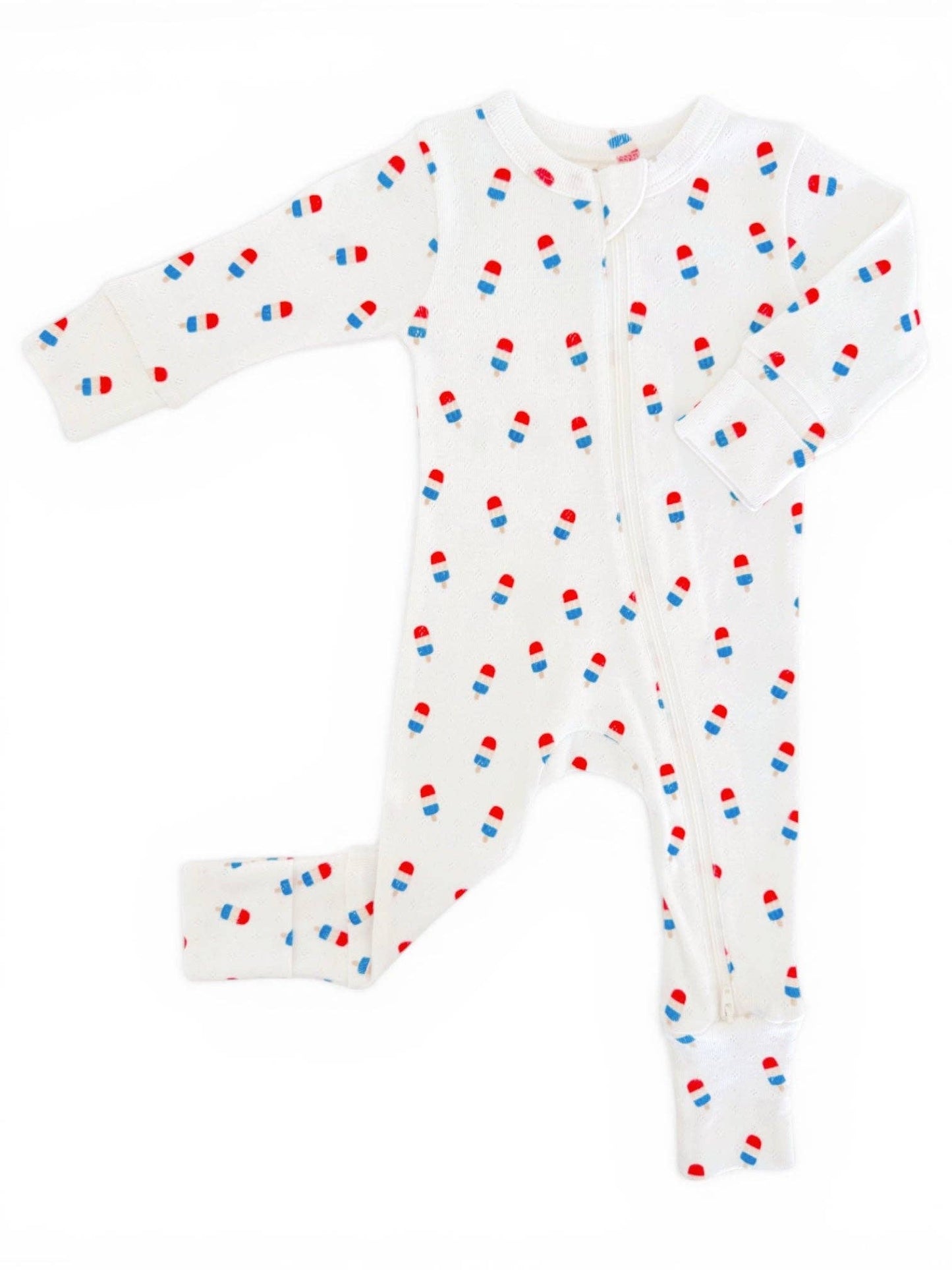 Popsicle / Organic Pointelle 2-Way Zip Romper