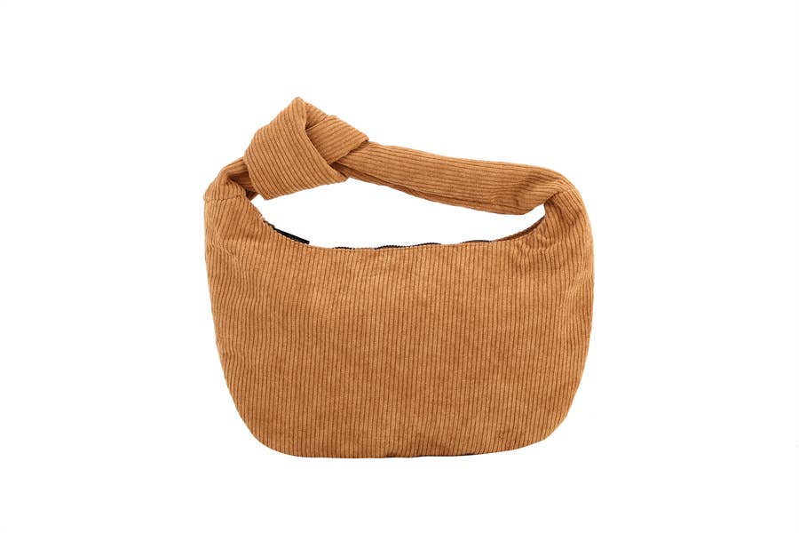 Corduroy Knot Top Handbag