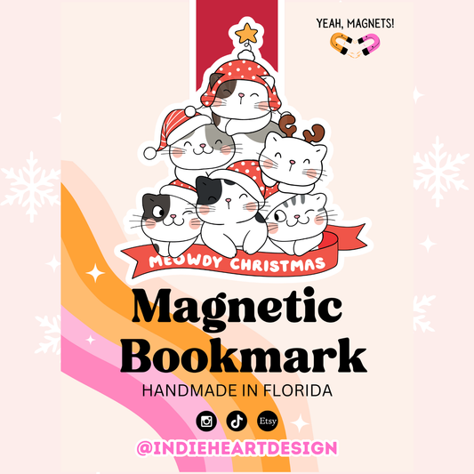 Meowdy Christmas Magnetic Bookmark 