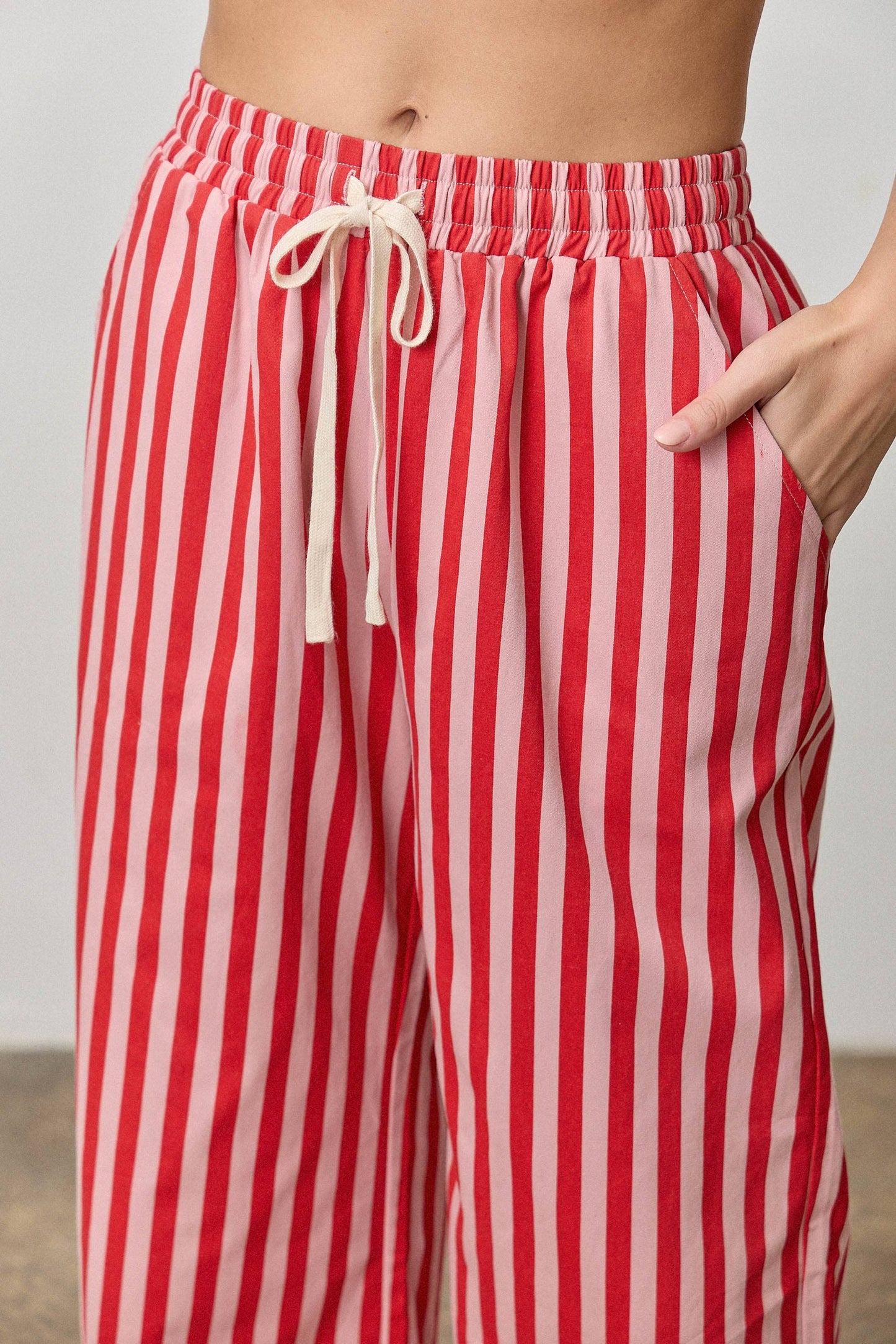 STRIPED DRAWSTRING PANTS