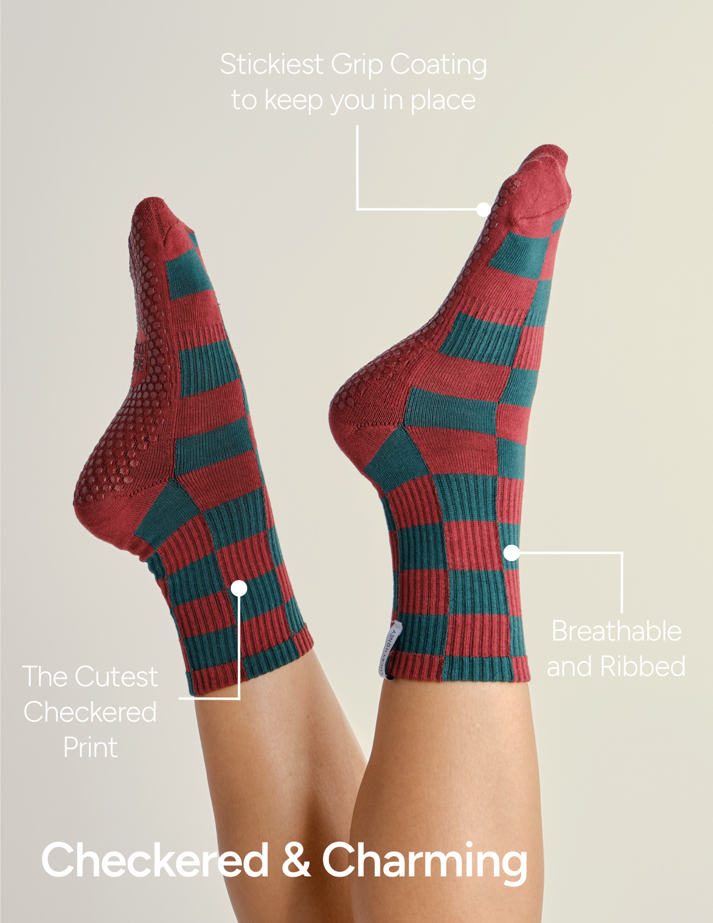 The Checkered Crew Grip Sock