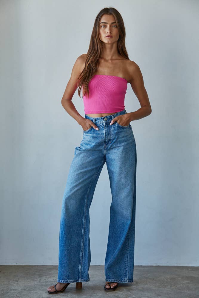 S1169N | Seamless Ribbed Tube Top