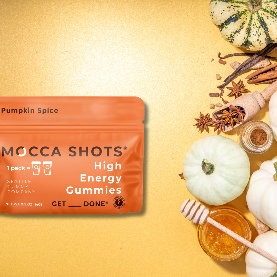 Halloween Mocca Shots Pumpkin Spice Caffeine Gummy | 12-Pack