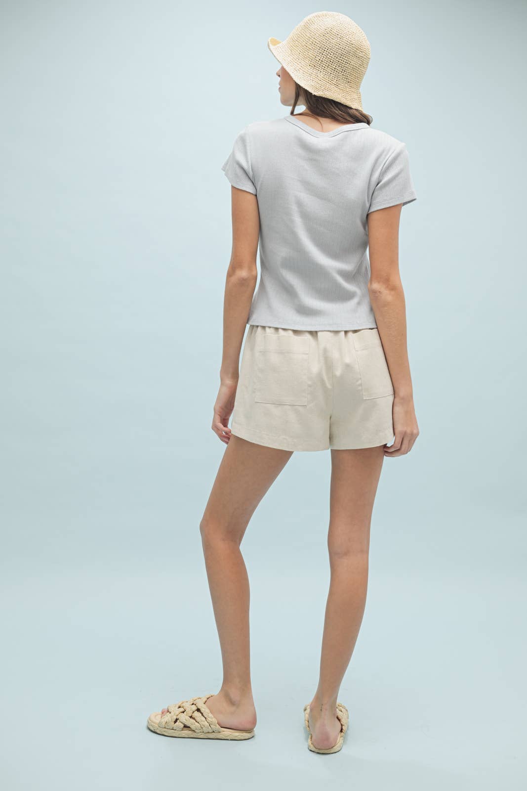 'VACAY' RIBBED KNIT TEE / WL25-10040