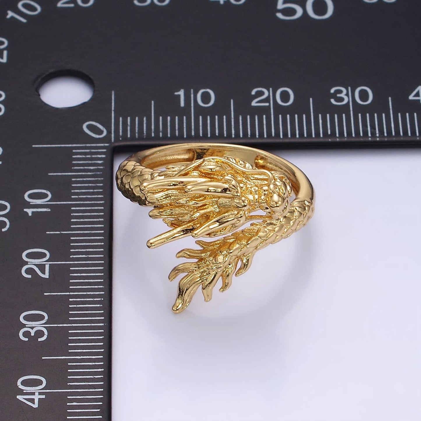14K Gold Filled Artisan Scaled Dragon Wrap Ring | O1360