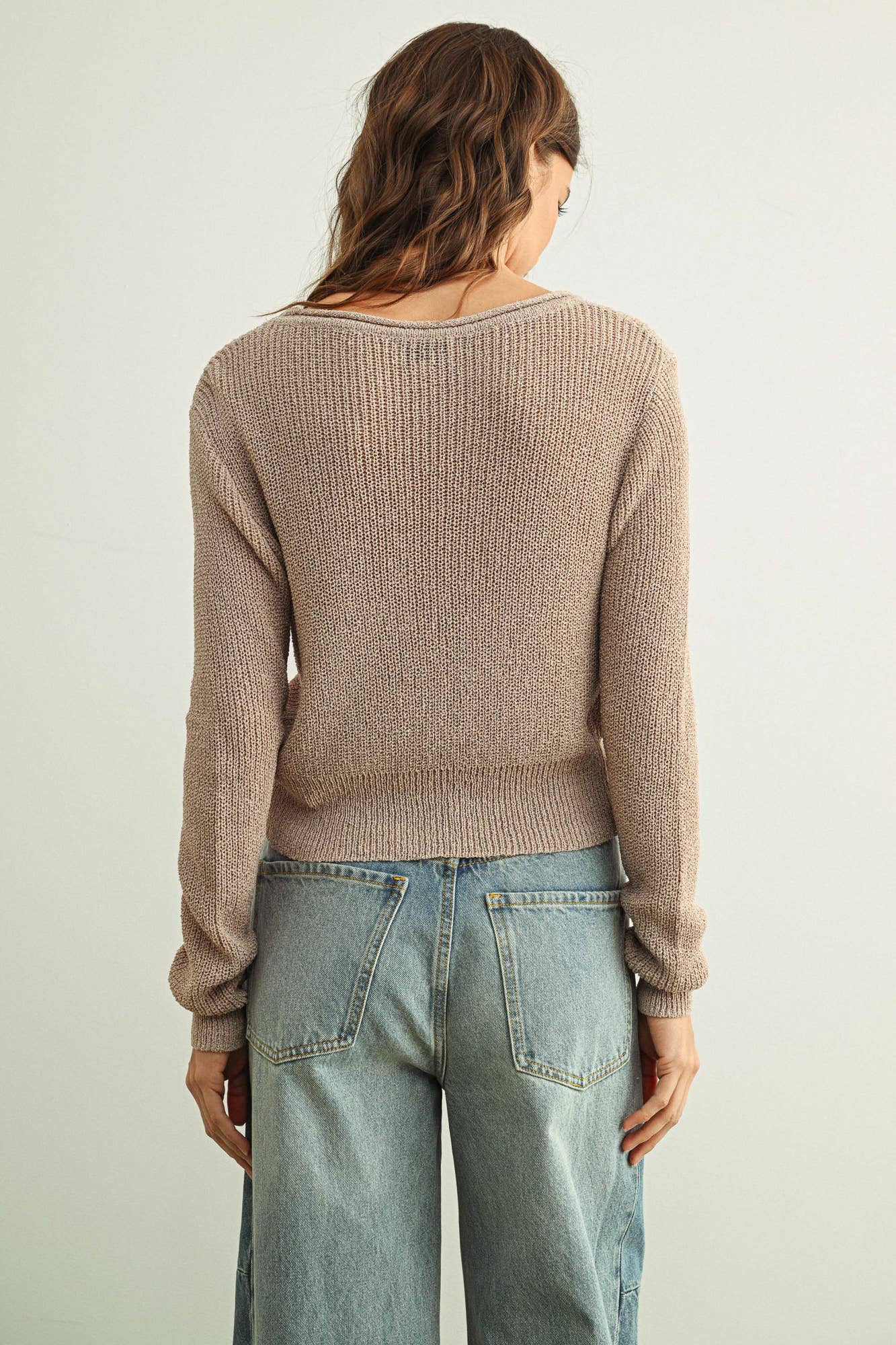 J6282   LIGHT WEIGHT BUTTON FRONT CARDIGAN