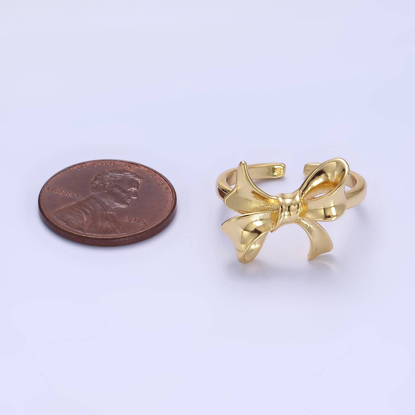 24K Gold Filled Tied Ribbon Bow Minimalist Ring