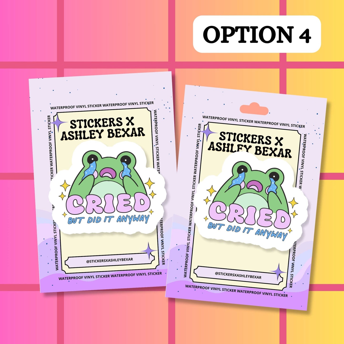 Frog Cry Relatable Mental Health Waterproof Vinyl Sticker