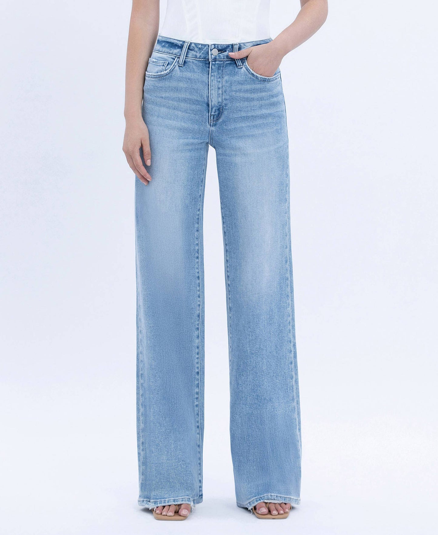 HIGH RISE FULL LENGTH WIDE JEANS F6060
