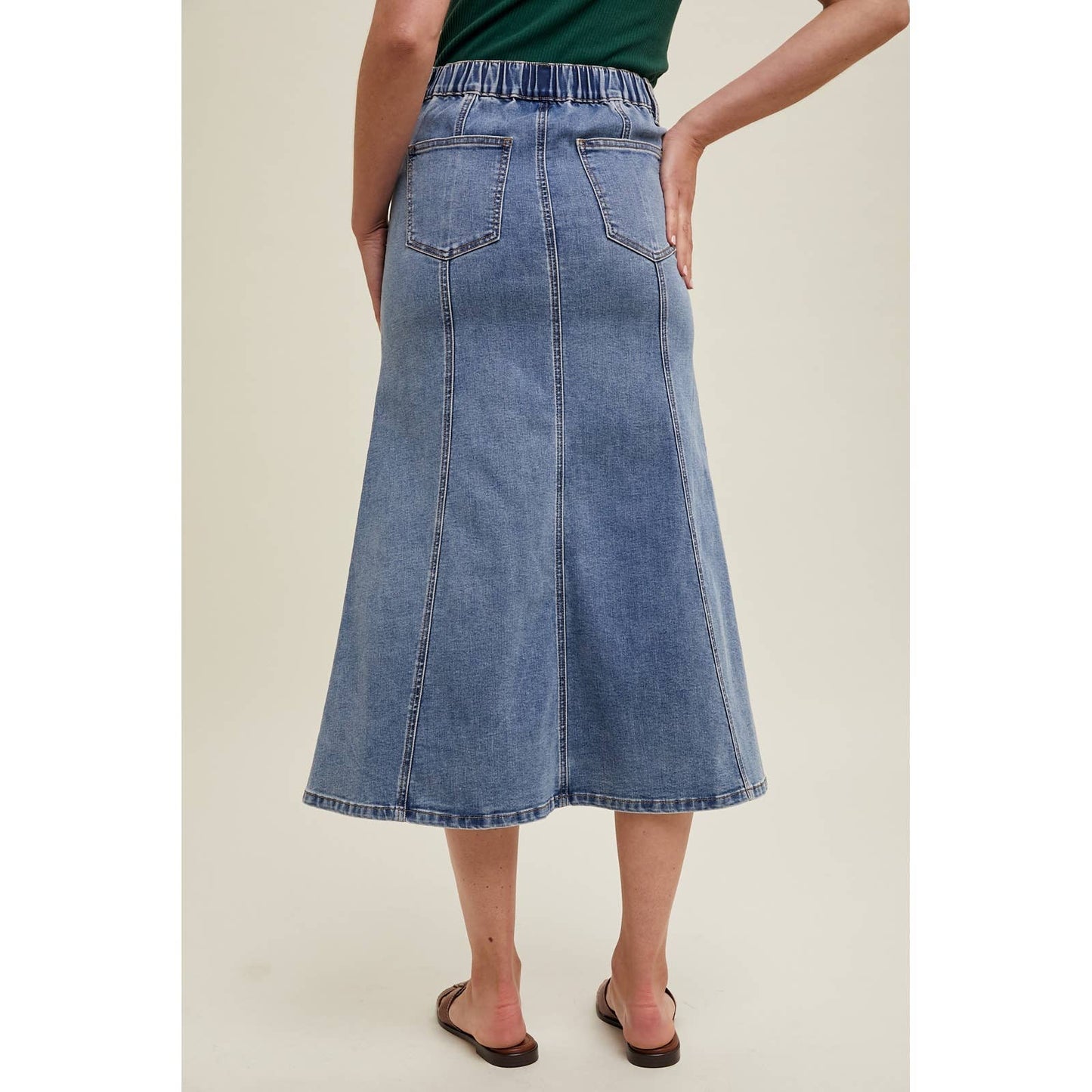 FLARE MIDI DENIM SKIRT / WL24-9334