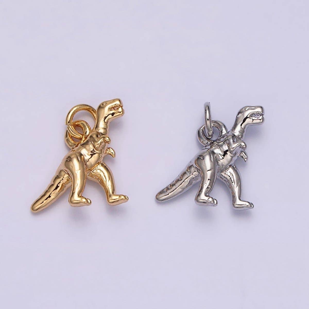 16K Gold Filled Mini T-Rex Dinosaurs Add-On Charm in Gold & Silver | AC-1125 AC-1126