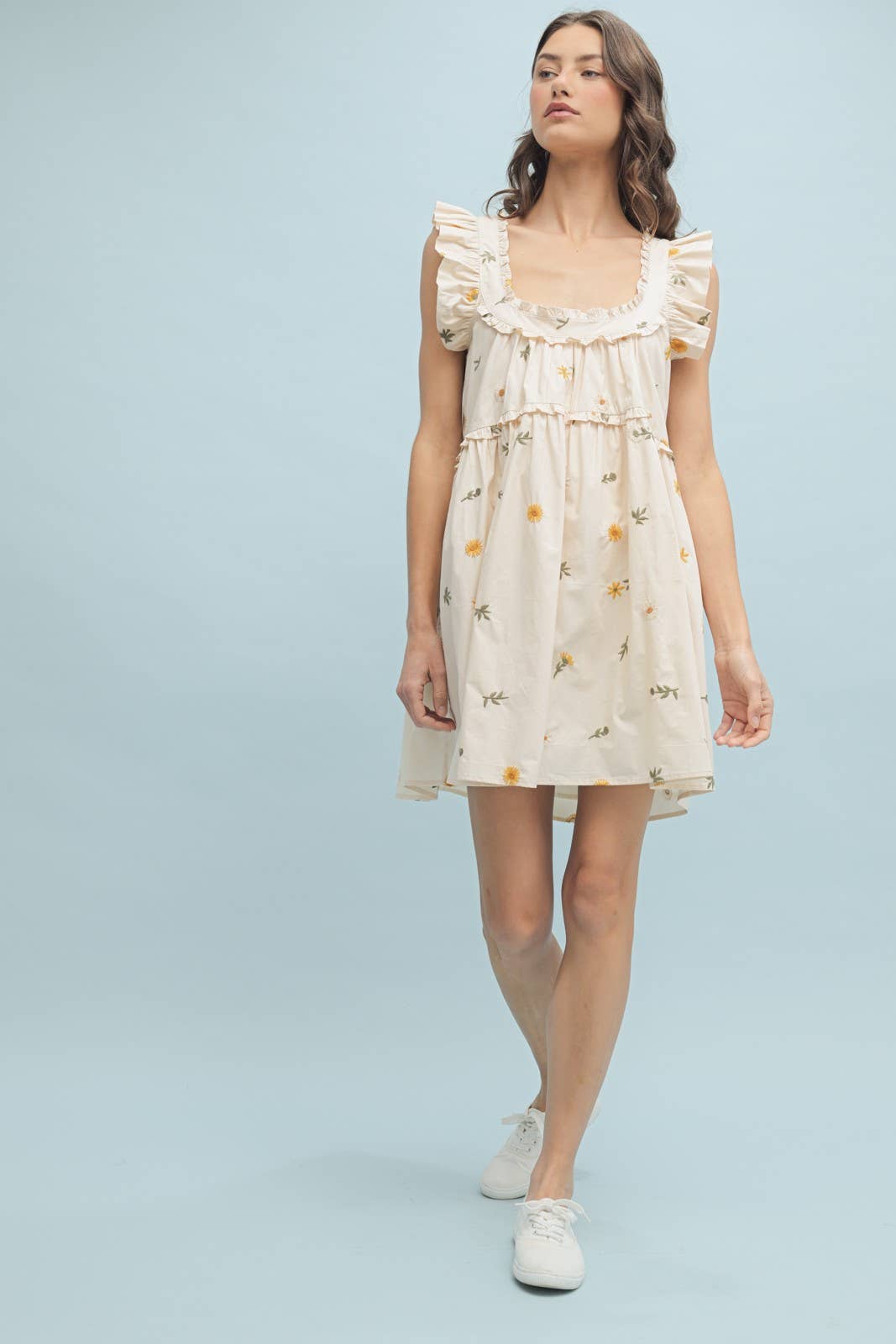 FLORAL RUFFLE MINI DRESS / WL25-10523