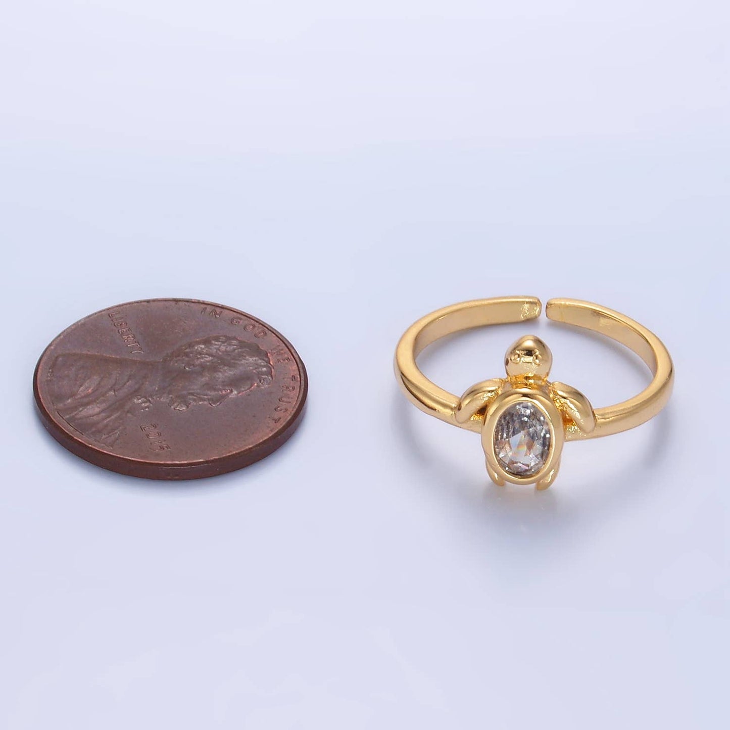 24K Gold Filled Baby Turtle Animal Ring | U-412