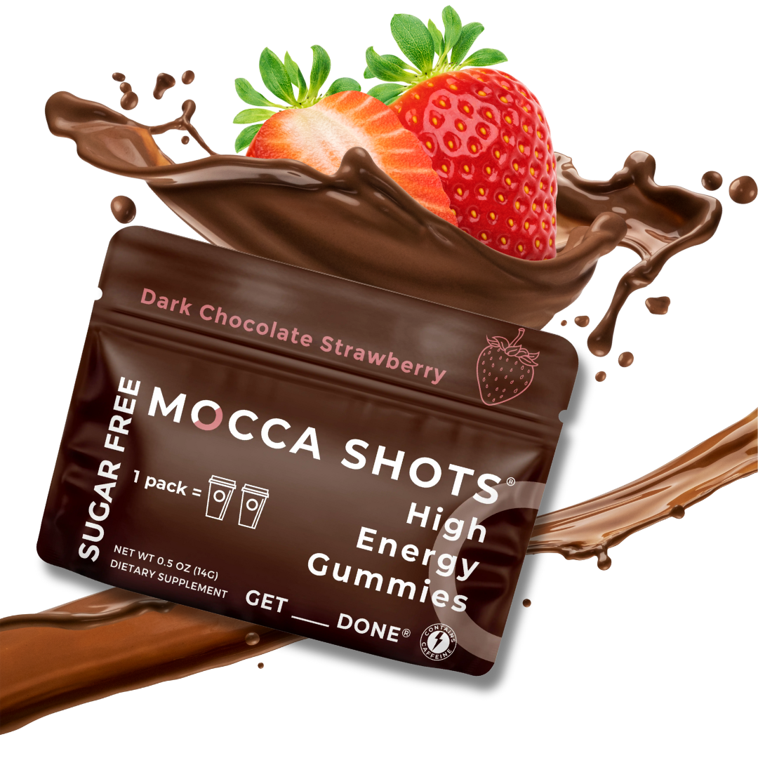 Mocca Shots Energy Gummies SUGAR FREE | 2-Pack, Strawberry