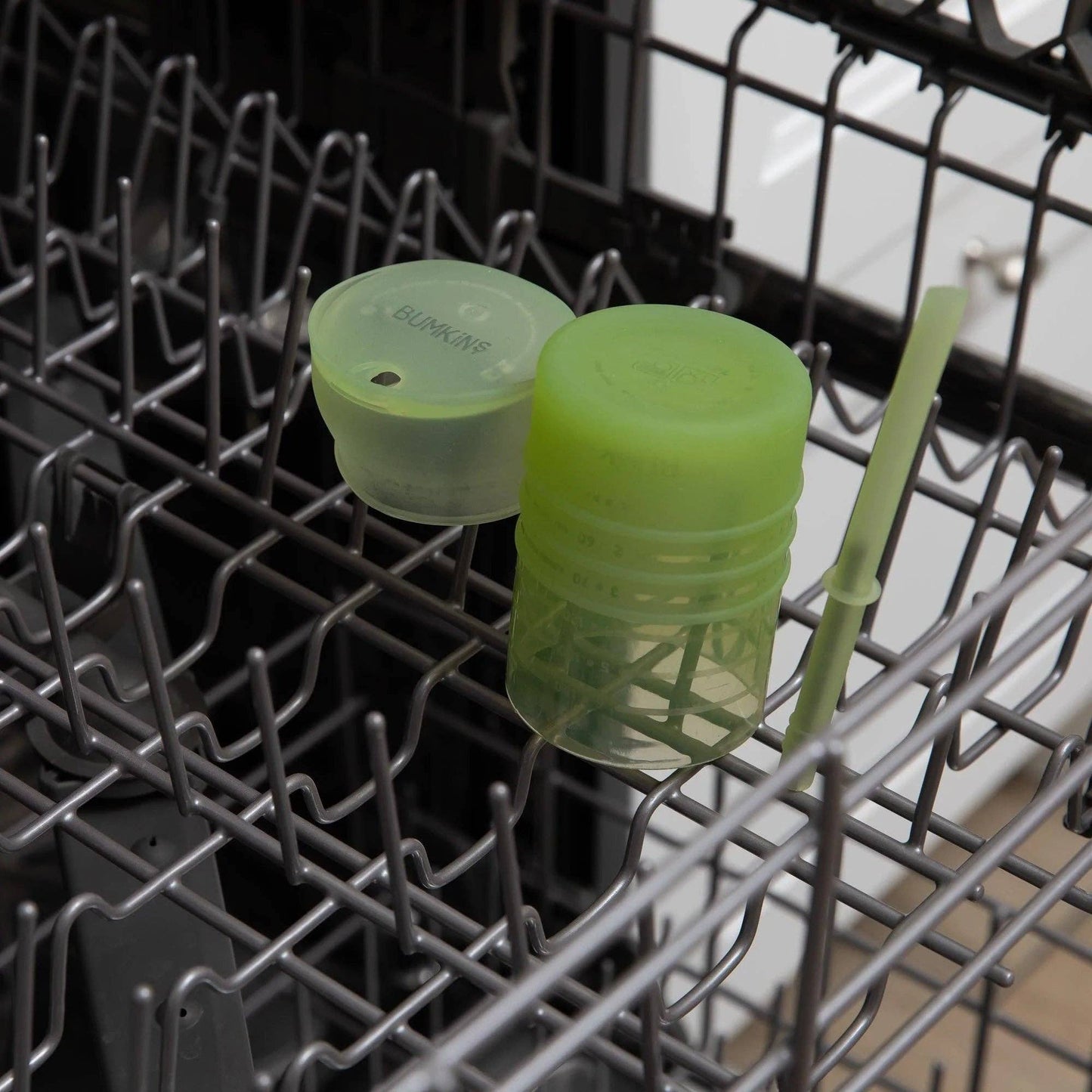 Silicone Straw Cup with Lid: Sage