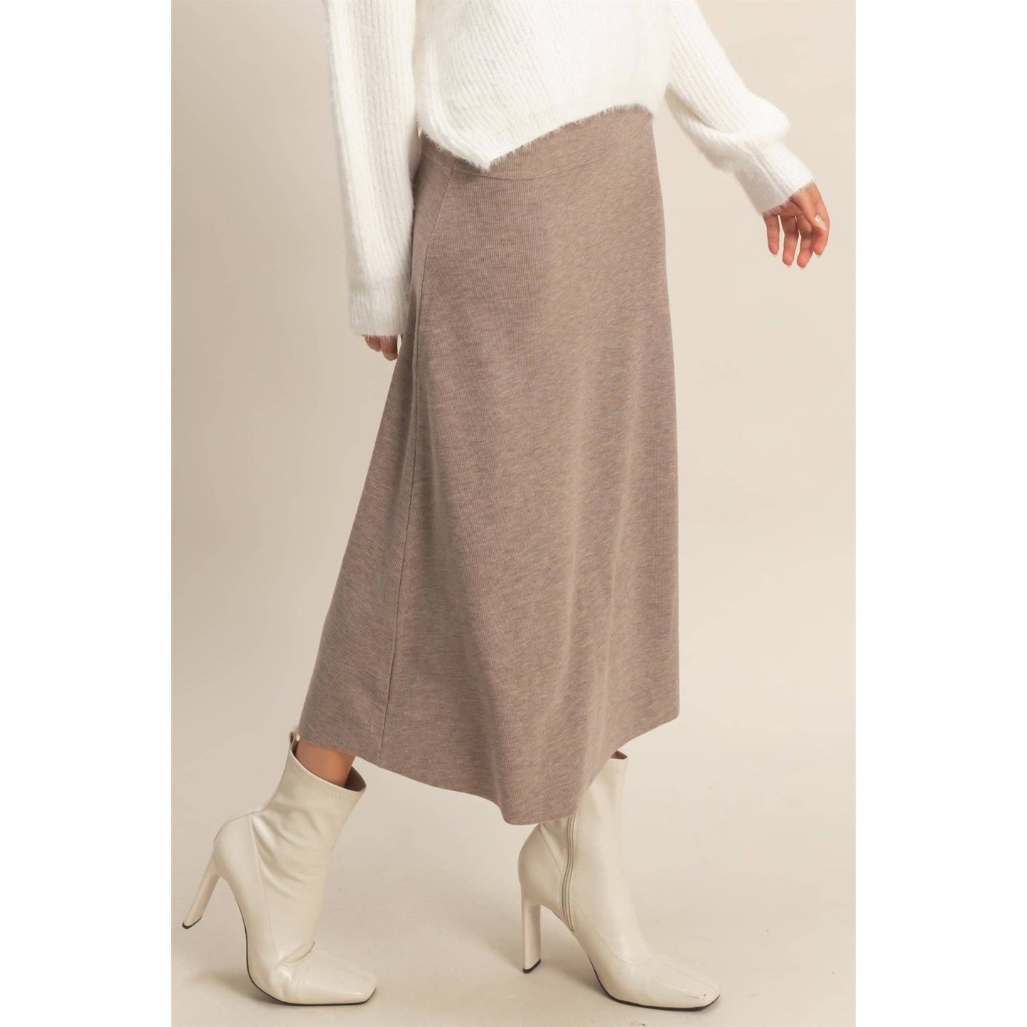 Contemporary Ribbed Knit Skirt