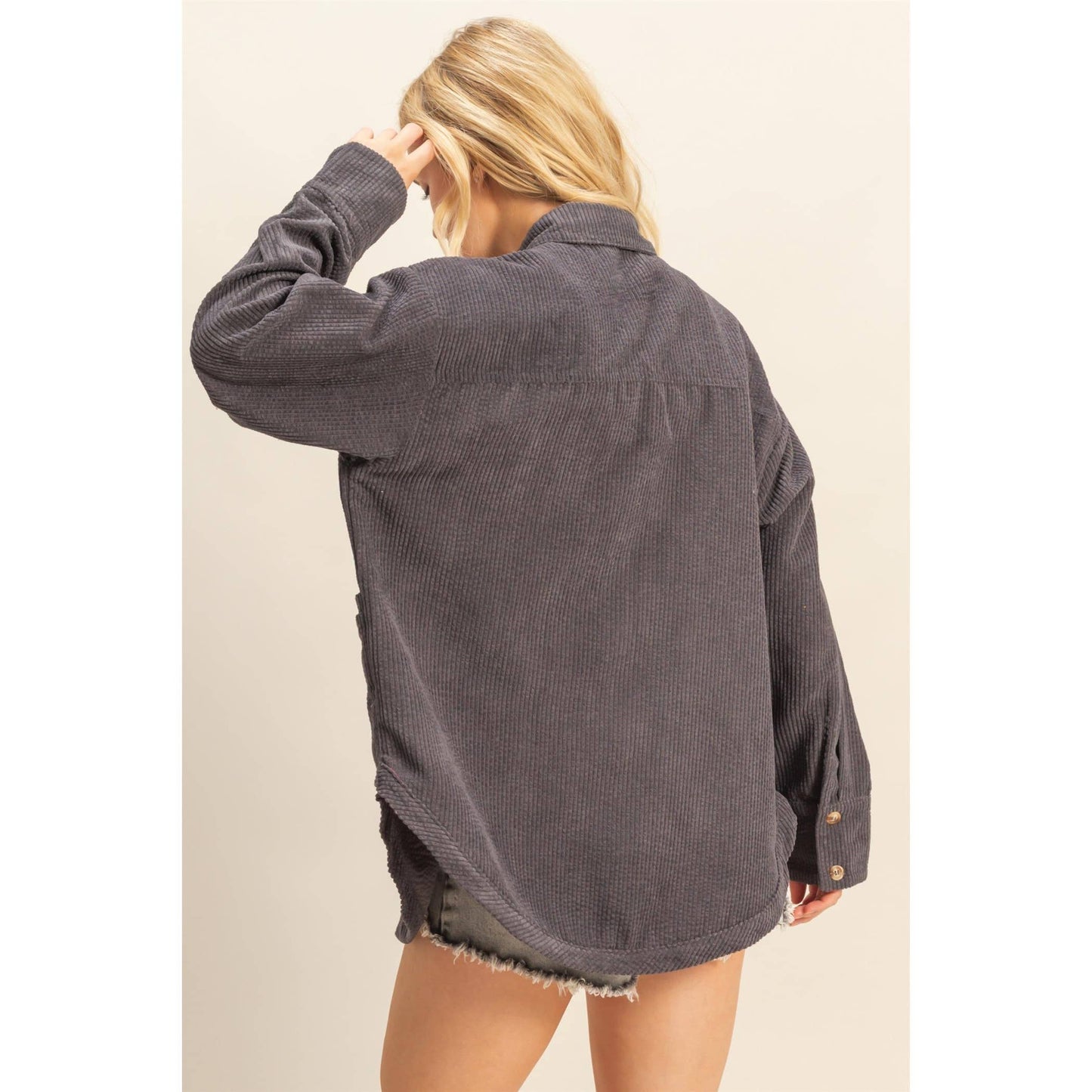 Classic Corduroy Shacket With Pockets