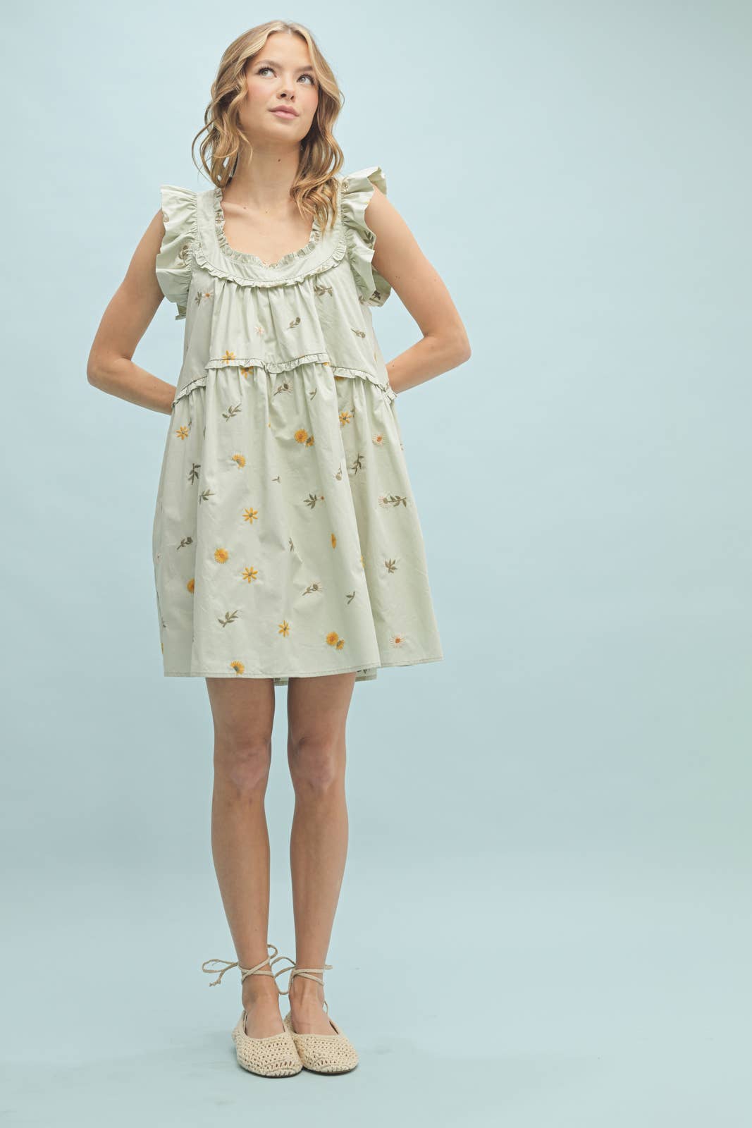 FLORAL RUFFLE MINI DRESS / WL25-10523