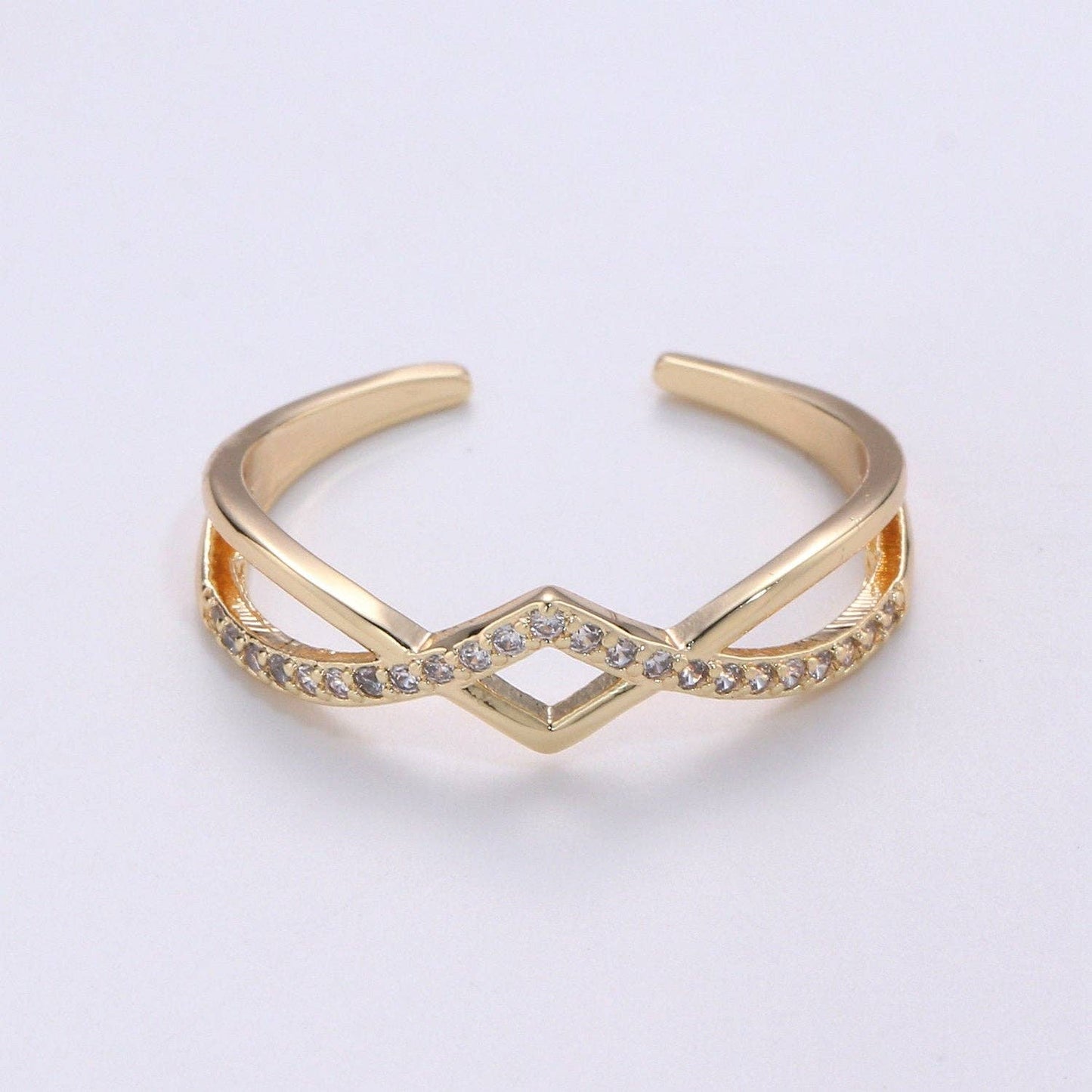 Dainty Simple Gold Open Ring R078