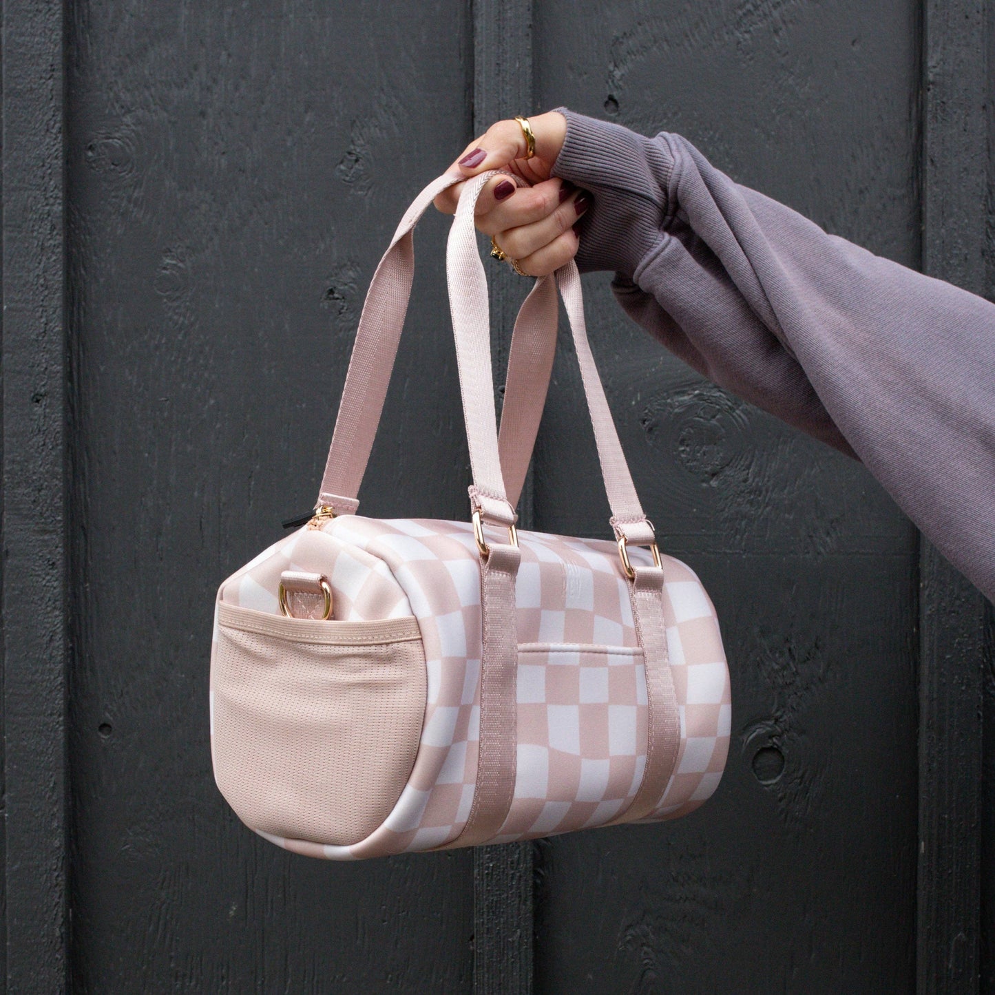 Barrel Bag in Ballet Checkered