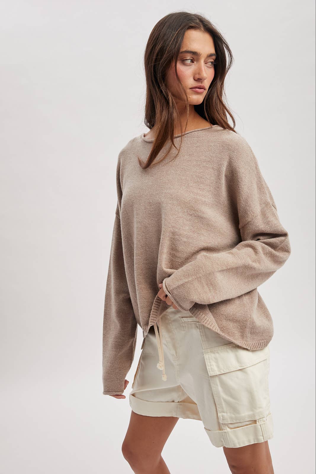 BOAT NECK LIGHTWEIGHT SWEATER / WL25-12396