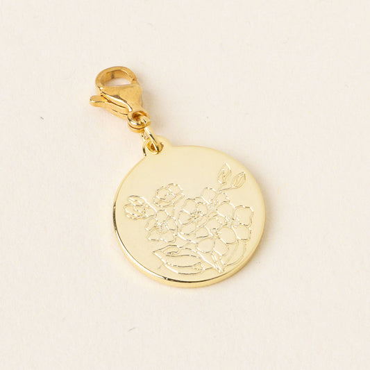 Jewelry Birth Flower Charm Gold-February