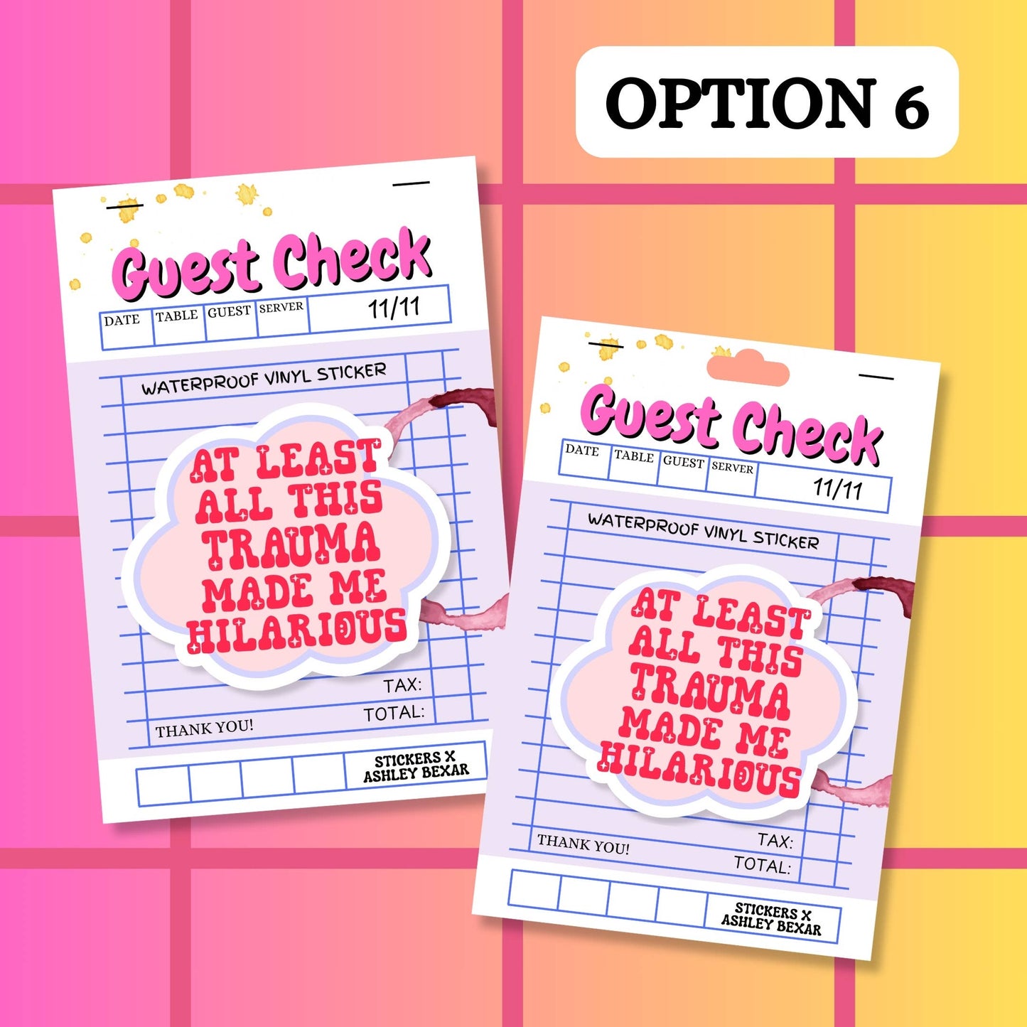 Funny Trauma Mental Health Waterproof Vinyl Sticker