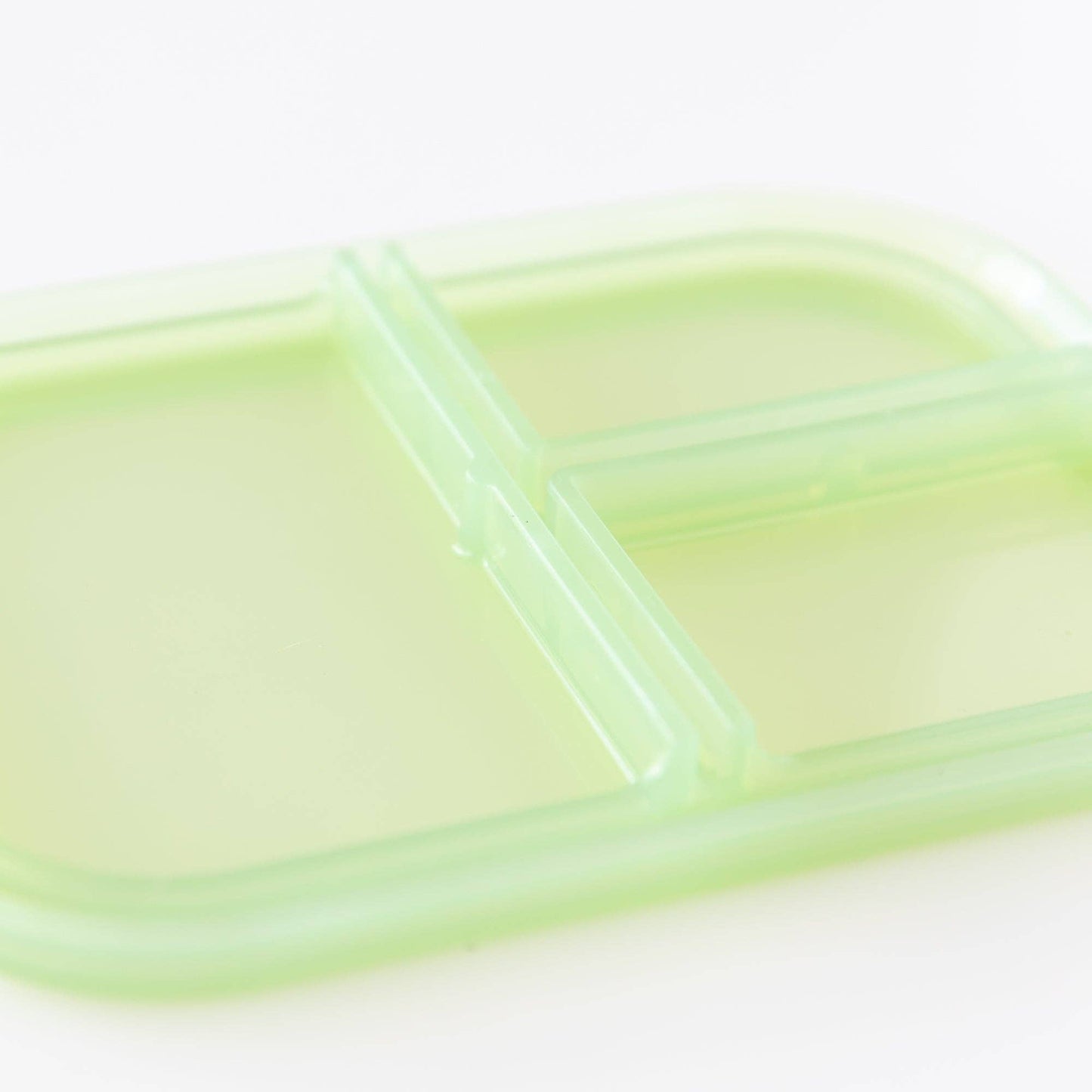 Silicone Bento Box 3 Section: Green Jelly