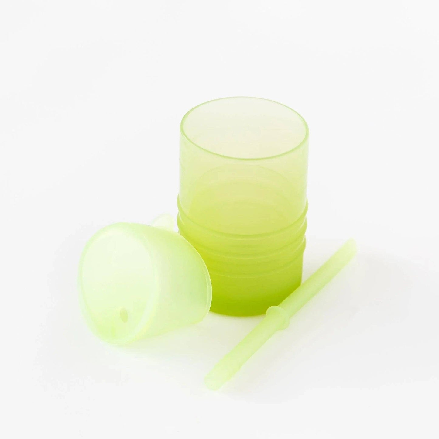 Silicone Straw Cup with Lid: Sage