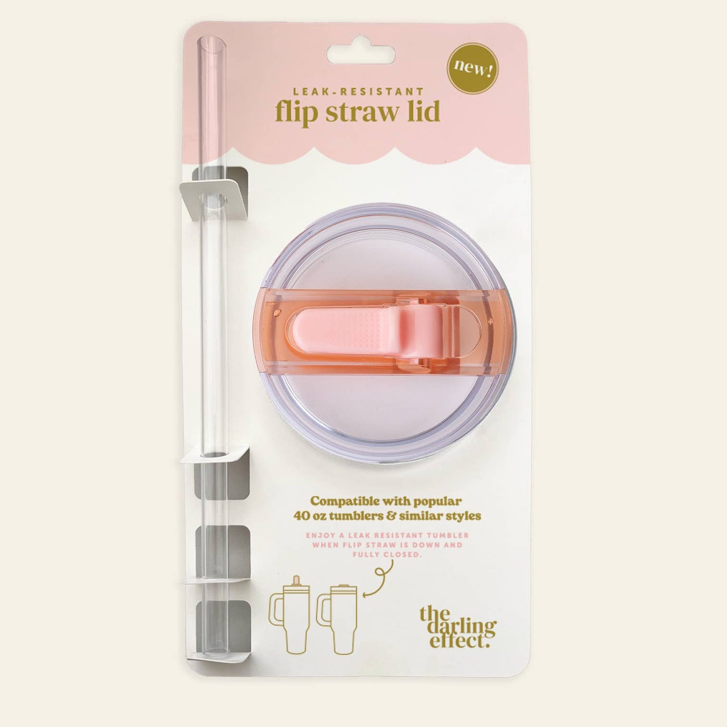 40 oz Lifestyle Flip Straw Lid-Pink