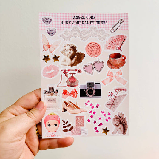 Junk Journal Stickers, Angel Core