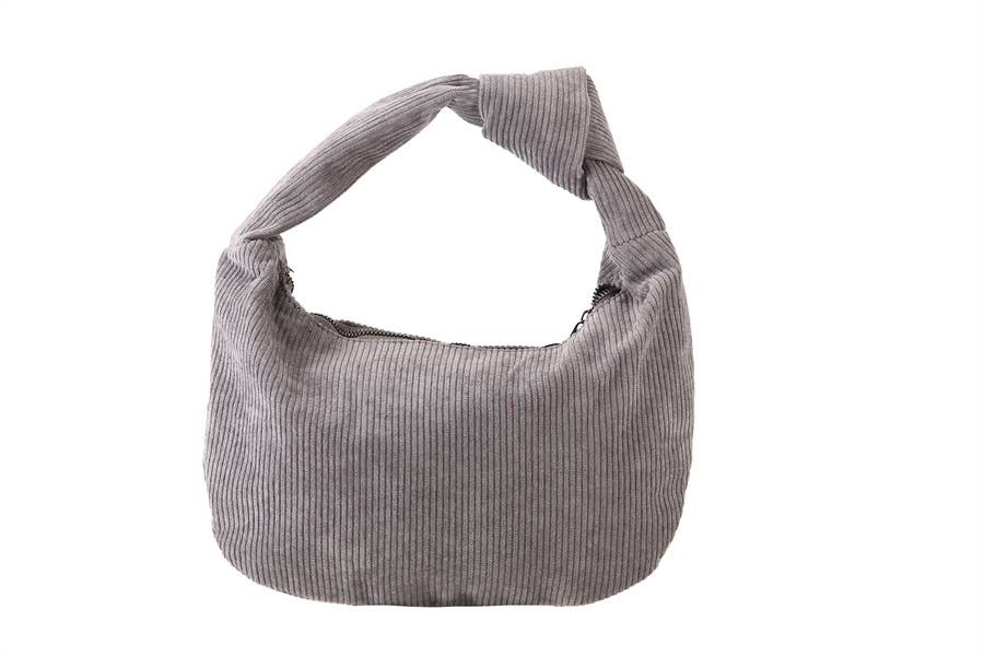 Corduroy Knot Top Handbag
