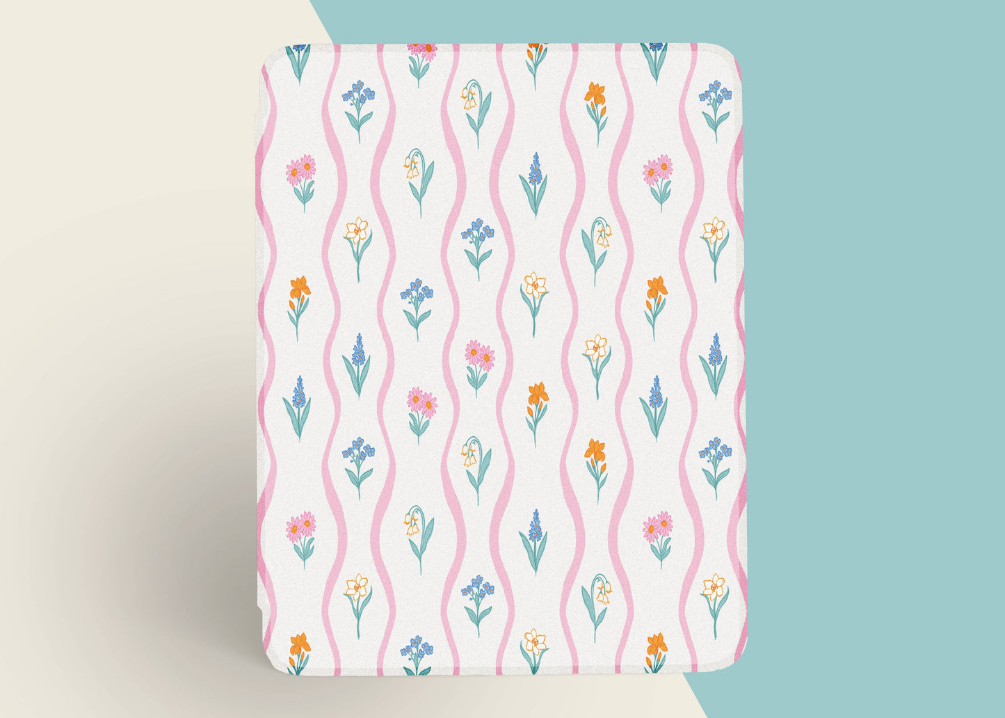 Floral Waves Kindle Case with Clear Back